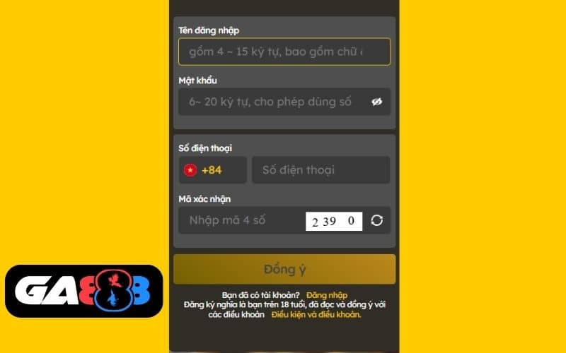Điền các thông tin đăng ký GA888 vào biểu mẫu Điền các thông tin đăng ký GA888 vào biểu mẫu