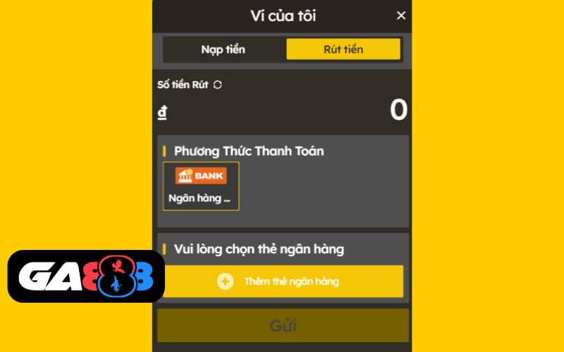 Điền số tiền cần rút và nhấn gửi Điền số tiền cần rút và nhấn gửi