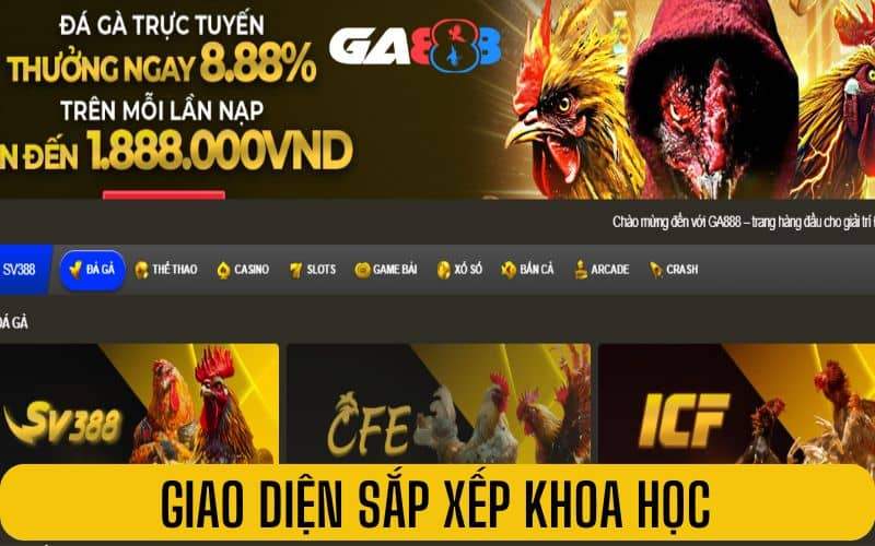 Giao diện sảnh cược đá gà được thiết kế khoa học Giao diện sảnh cược đá gà được thiết kế khoa học
