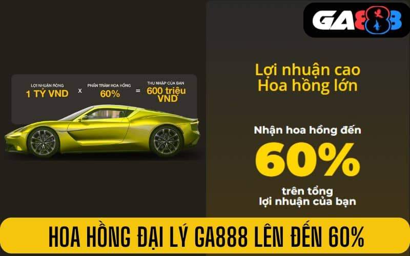 Hoa hồng nhận được khi làm đại lý GA888 lên đến 60% Hoa hồng nhận được khi làm đại lý GA888 lên đến 60%