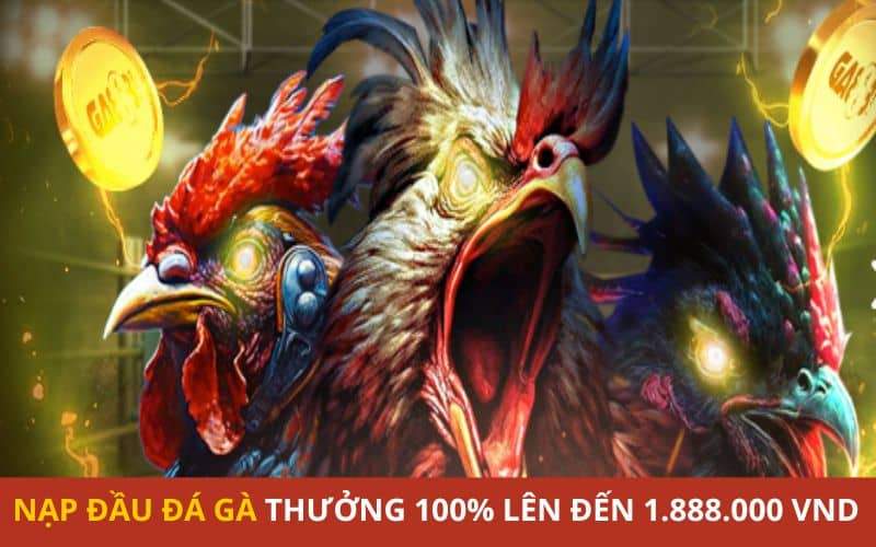 Nạp đầu đá gà thưởng 100% lên đến 1.888.000 VND Nạp đầu đá gà thưởng 100% lên đến 1.888.000 VND