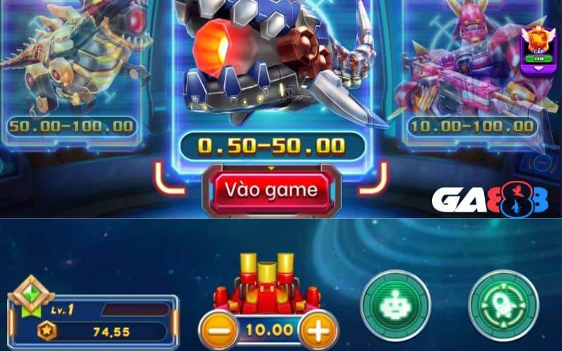 Vào game và điều chỉnh mức cược rồi nhắm bắn Vào game và điều chỉnh mức cược rồi nhắm bắn